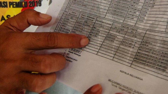 KPU Coret 370 Data WNA di DPT Pemilu 2019