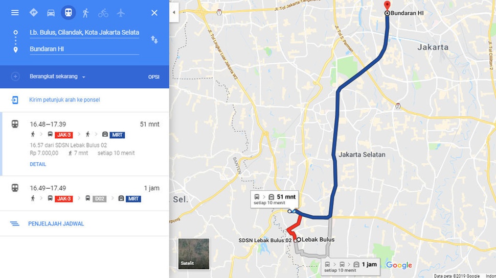 Cara Akses Rute dan Jadwal MRT Jakarta di Google Maps