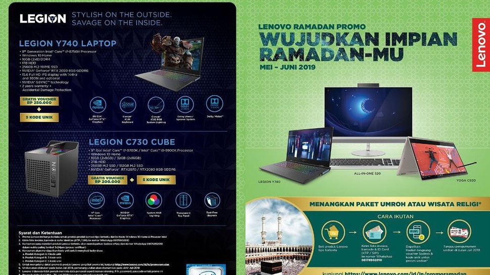 Promo Lenovo Ramadan 2019, Hadiah Langsung hingga Paket Umroh