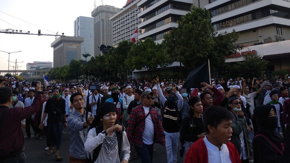 Massa Aksi 22 Mei di Gedung Bawaslu Mulai Berdatangan