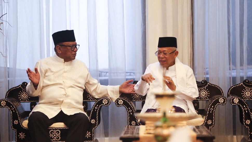 Ma'ruf Amin Sebut Lebaran Jadi Momen Rekonsiliasi Jokowi-Prabowo
