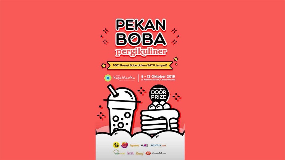 Pekan Boba 2019 Digelar 8-13 Oktober di Mal Kota Kasablanka Jakarta