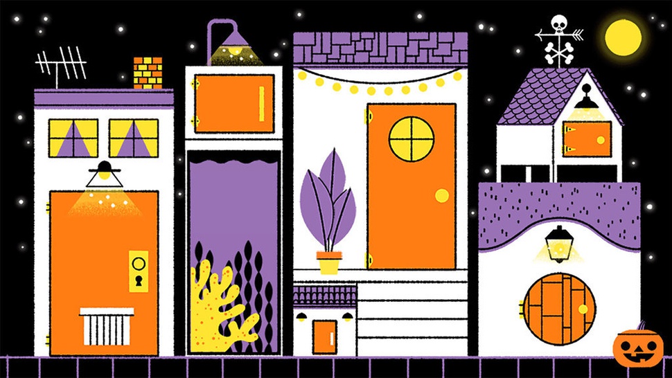 Halloween di Google Doodle Hari Ini Video Interaktif Trick or Treat