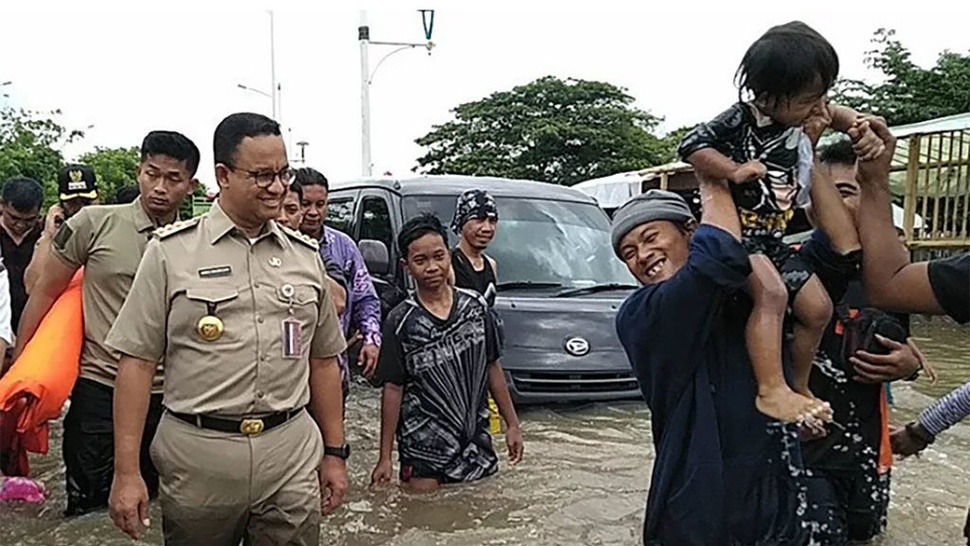 Beda Pandangan Anies dengan Jokowi dan Basuki soal Penyebab Banjir