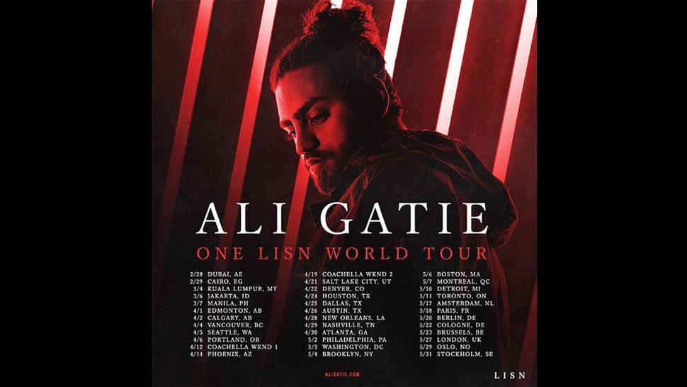 Ali Gatie: One Lisn World Tour Gelar Konser di Jakarta pada 6 Maret