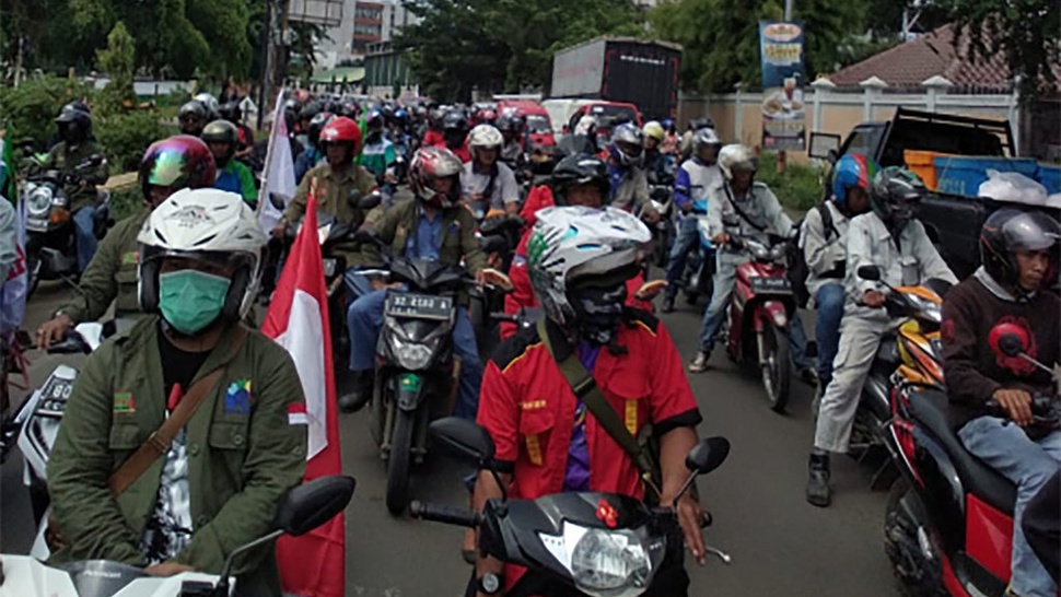 Aliansi Buruh Banten Bersatu Demonstrasi Tolak RUU Cilaka