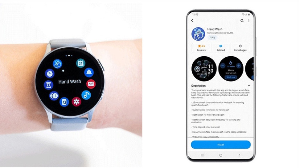 Cara Samsung Ajak Pengguna Galaxy Watch Agar Rajin Cuci Tangan