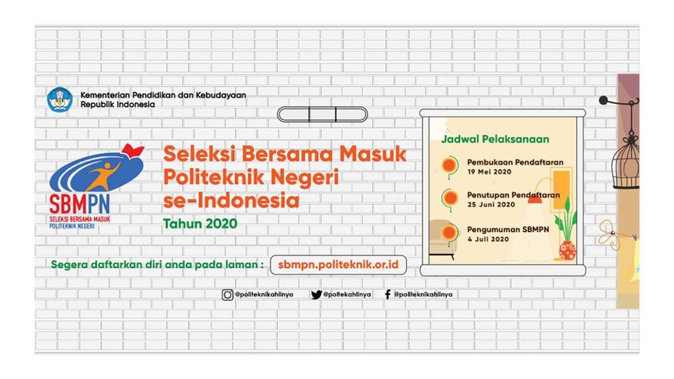 Pendaftaran SBMPN Politeknik Negeri Akan Ditutup Kamis 25 Juni 2020