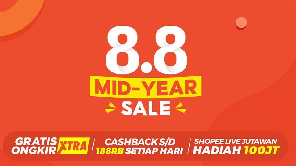 Shopee 8.8 Mid Year Sale Akan Digelar Mulai 13 Juli-8 Agustus 2020