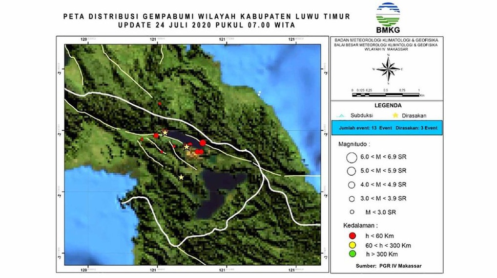 BMKG Sebut Ada Peningkatan Aktivitas Gempa di Sesar Matano, Soroako