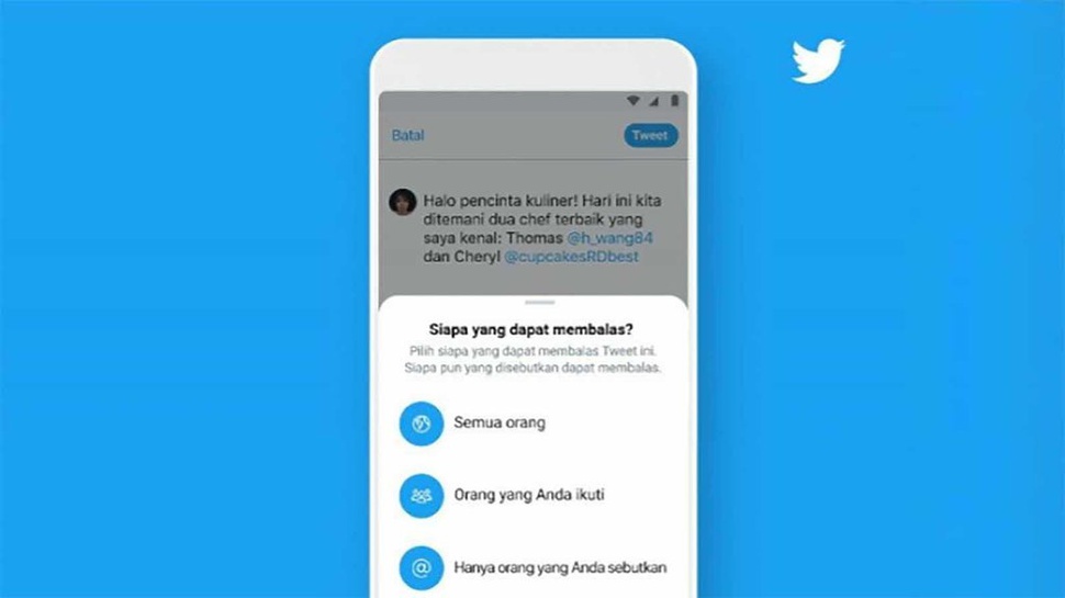 Twitter Rilis Fitur Percakapan, Batasi Siapa yang Bisa Balas Cuitan