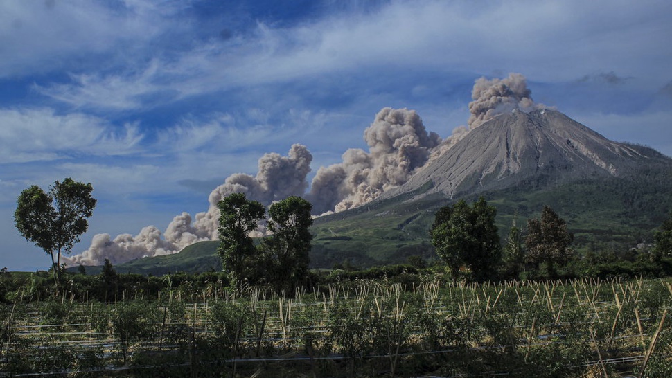 Gunung Sinabung Luncurkan Abu Vulkanik sejauh 1.000 Meter