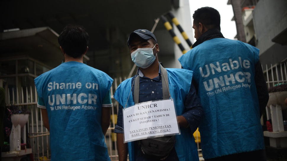 Imigran Pencari Suaka Kembali Demo di Depan Kantor UNHCR