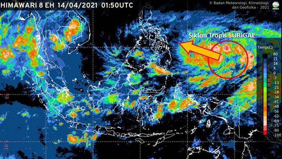 Siklon Tropis Surigae Naik Intensitasnya, BNPB: 9 Provinsi Waspada