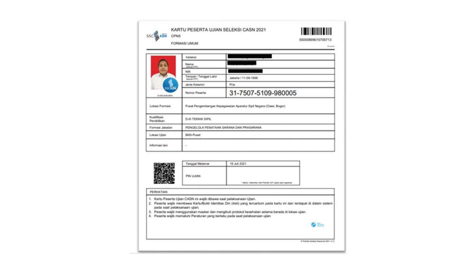 Jadwal dan Cara Cetak Kartu Ujian CPNS 2021 di sscasn.bkn.go.id