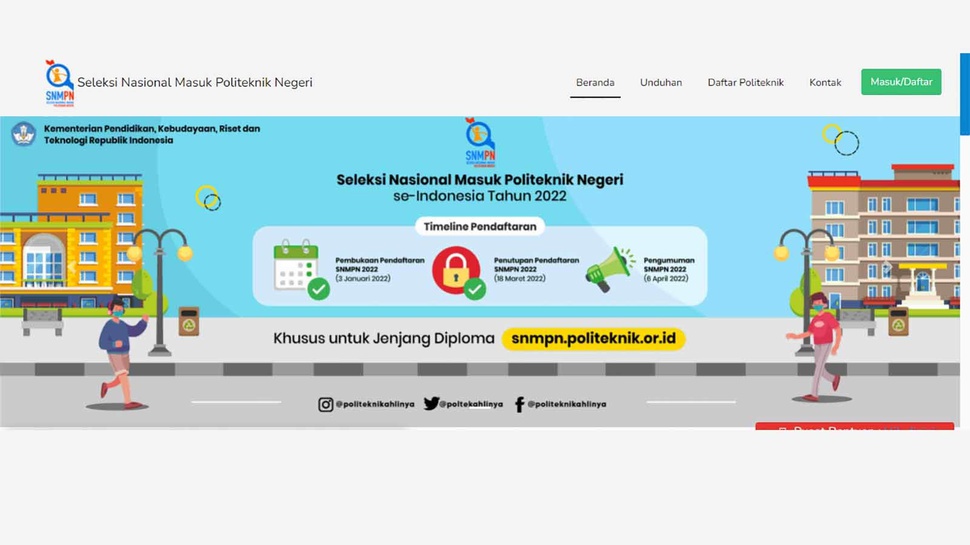 Link Pengumuman SNMPN 6 April 2022 di snmpn.politeknik.or.id