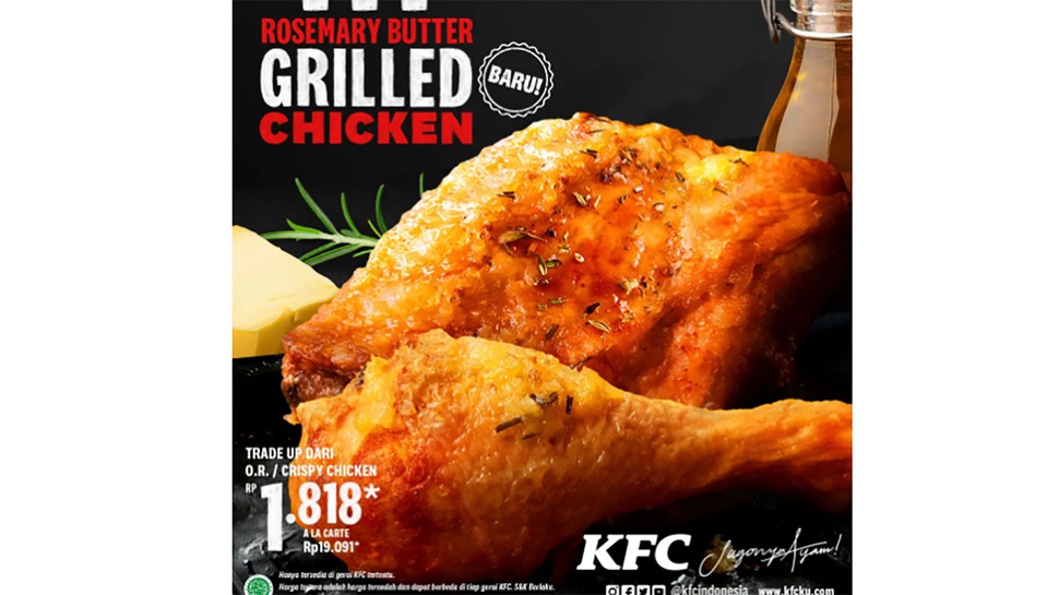 Daftar Gerai KFC yang Menjual Rosemary Butter Grilled Chicken