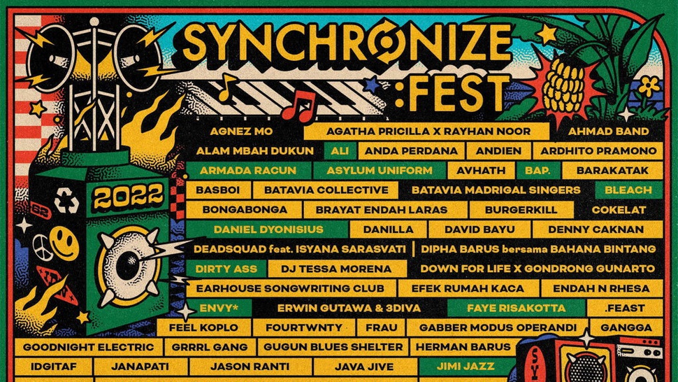 Line Up Synchronize Festival 7-9 Oktober 2022, Tiketnya Masih Ada