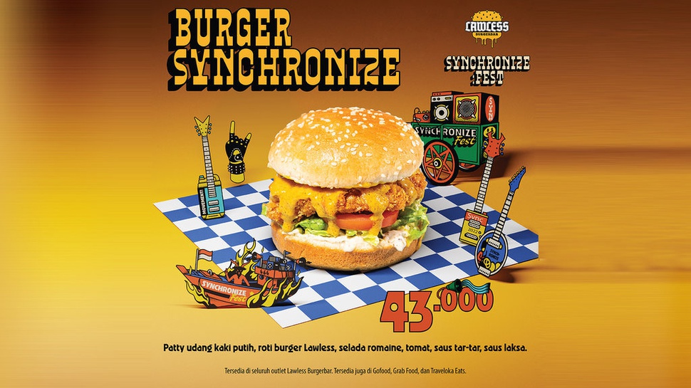 Synchronize Fest & Lawless Burger Kolaborasi Bikin Menu Rasa Lokal