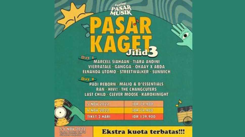 Line Up & Harga Tiket Konser Musik Pasar Kaget 5-6 November 2022