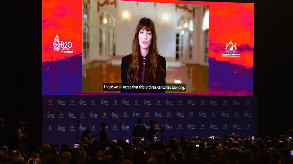 Isi Pidato B20 Anne Hathaway: Peran Perempuan Memulihkan Ekonomi