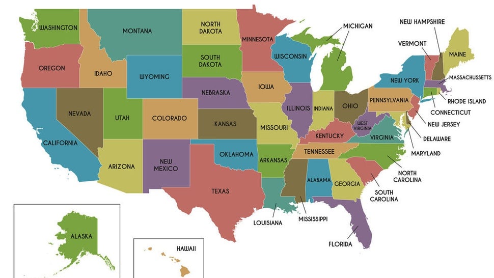 Profil Negara Amerika Serikat: Letak Wilayah, Pemerintahan, Peta