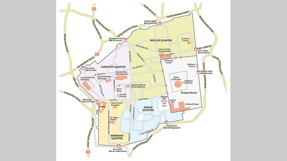 Profil Kota Yerusalem: Sejarah, Geografis dan Peta Wilayah