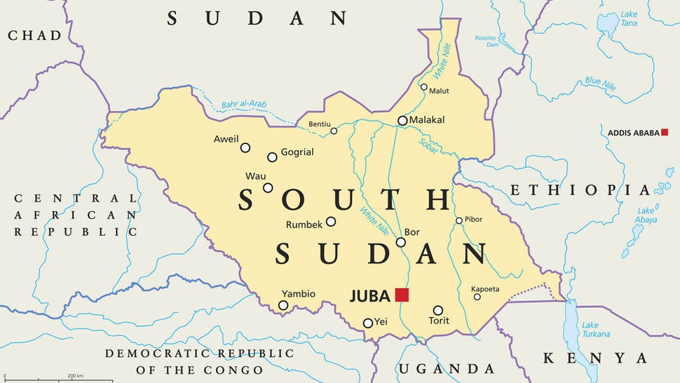 Profil Negara Sudan Selatan: Presiden, Agama, Letak Wilayah-Peta