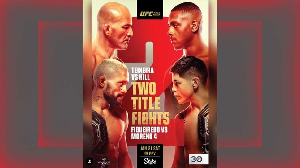 Jadwal UFC 283 Teixeira vs Hill Live Mola TV Minggu 22 Jan 2023