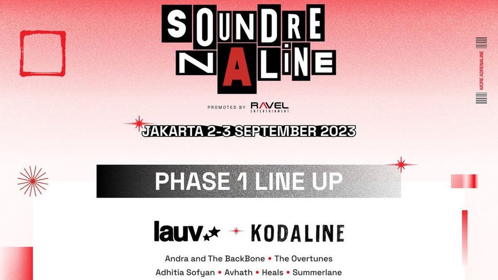 Line Up Soundrenaline 2-3 September 2023 dan Link Beli Tiket