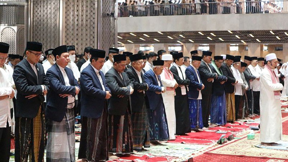Wapres Ma'ruf Amin, JK dan Anies Salat Id di Masjid Istiqlal