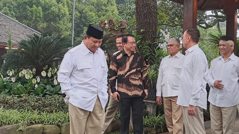 Prabowo Bersama Marzuki Alie Terima Kunjungan Wiranto di Bogor