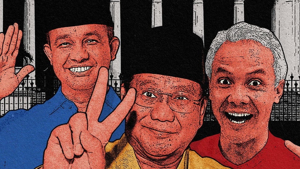 SMRC: Elektabilitas Ganjar Naik, Prabowo Stagnan & Anies Turun