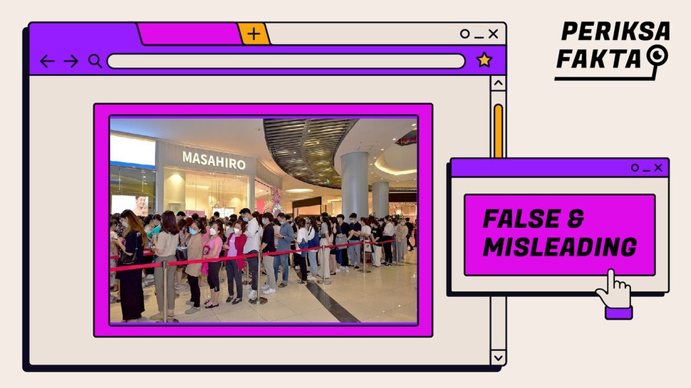 Hoaks Banyak Orang Pingsan Saat Antre Jam Tangan di Mall Jakarta