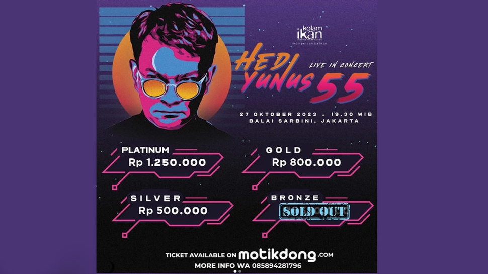 Link Tiket Konser Hedi Yunus di Jakarta, Harga dan Jadwalnya