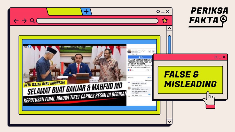 Tidak Benar Ada Tiket Capres Ganjar-Mahfud dari Jokowi
