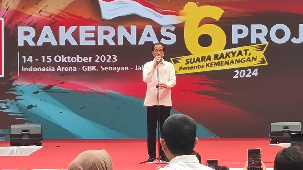 Jokowi Pukul Gong 8 Kali di Rakernas Projo, Kode Dukung Prabowo?