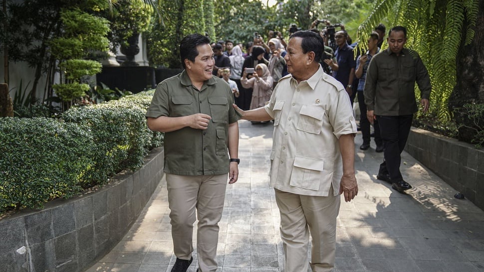 Prabowo Tutup Peluang Erick Masuk Tim Pemenangan: Beliau Menteri