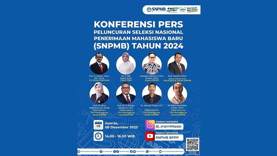 Link Live Streaming Konferensi Pers SNPMB 2024 Youtube-Live IG