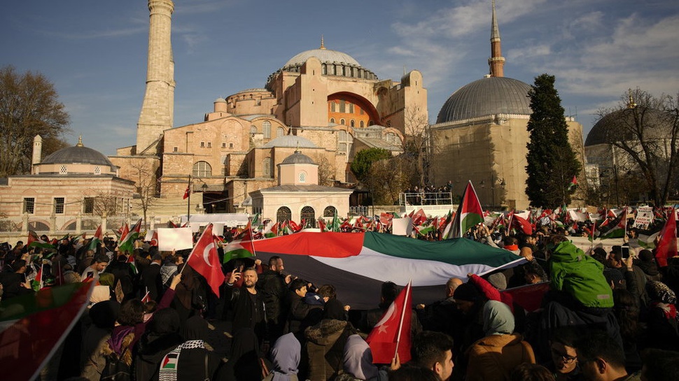 Para Pendukung Palestina di Turki Peringati HAM Sedunia