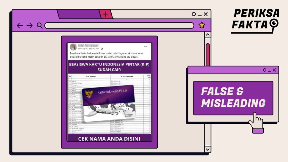 Hoaks Link Pencairan Beasiswa Kartu Indonesia Pintar