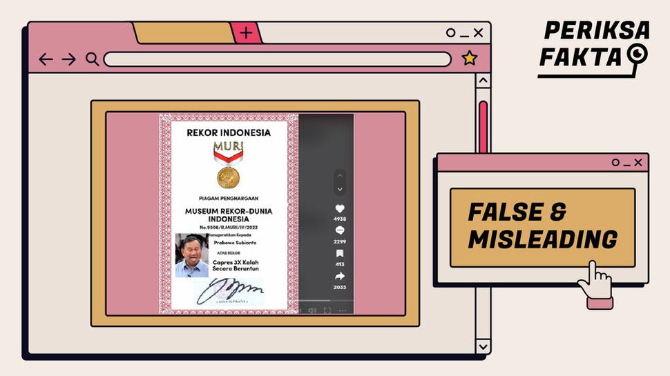 Benarkah Prabowo Raih Rekor MURI karena 3 Kali Kalah Pilpres?