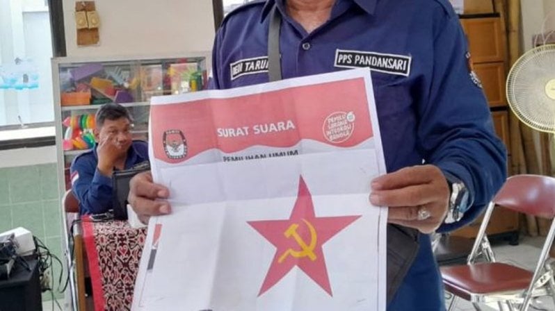 Ada Surat Suara Ditempel Simbol Palu Arit di TPS Semarang