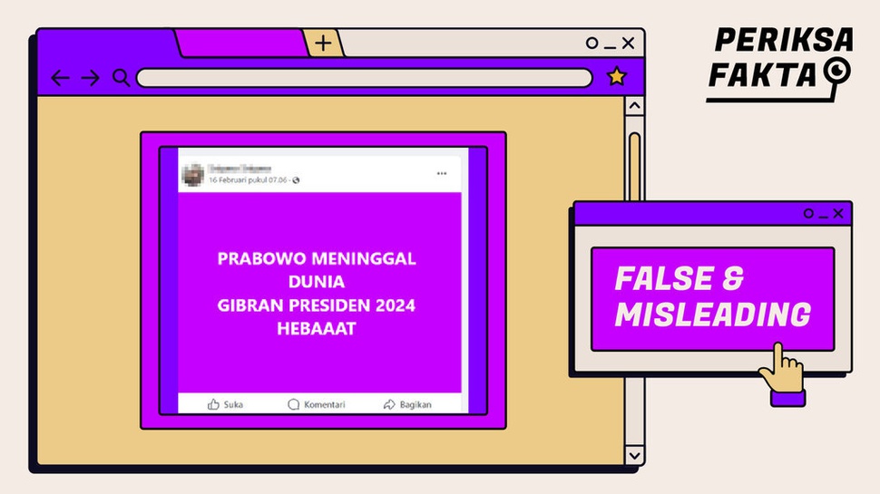 Hoaks Prabowo Meninggal Dunia dan Gibran Menjadi Presiden RI