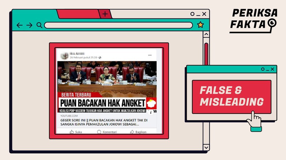 Hoaks Puan Maharani Bacakan Hak Angket Pemakzulan Jokowi