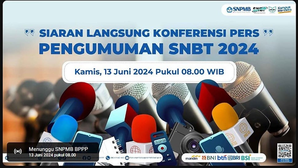 Live Streaming Konferensi Pers Pengumuman UTBK SNBT 2024 BPPP
