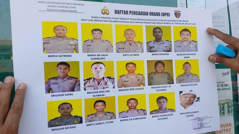 Polda Sumut Soal 15 Anggota Polisi Buron: Sudah Bukan DPO