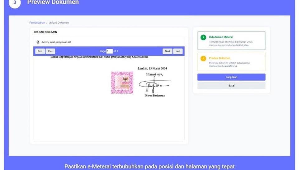 Cara Ajukan Refund Dana e-Meterai CPNS 2024 di Peruri Indonesia