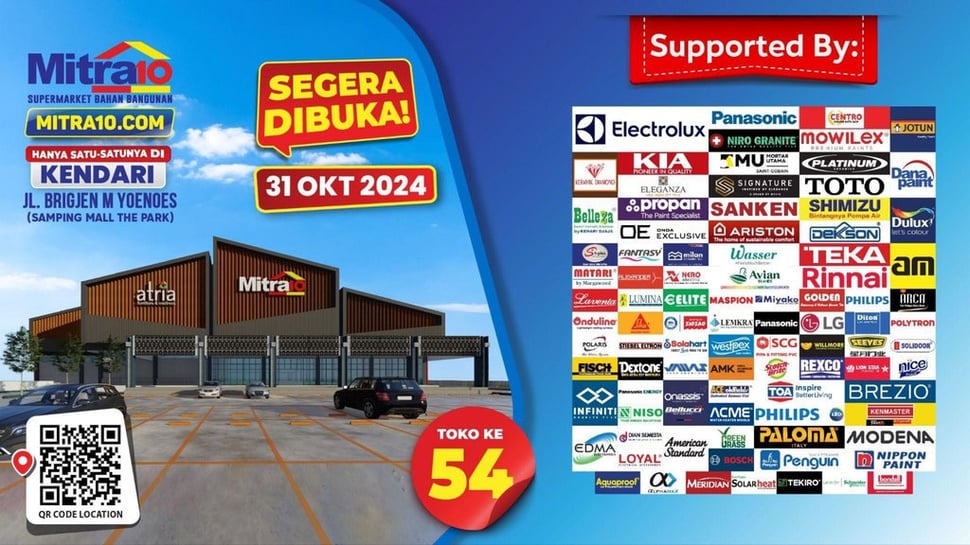 Grand Opening Mitra10 Kendari: Diskon Bahan Bangunan-Elektronik