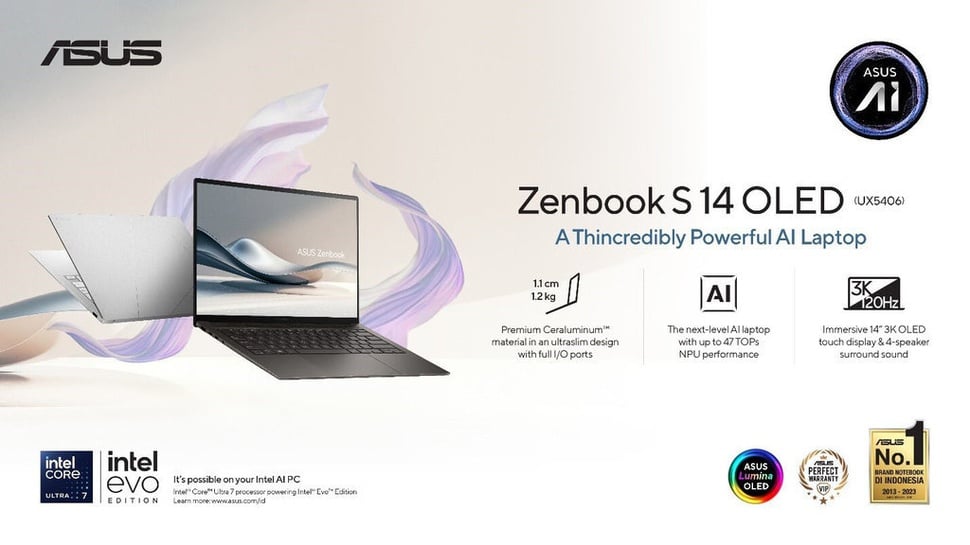 5 Alasan ASUS Zenbook S 14 OLED Jadi Lapton Audio Visual Terbaik